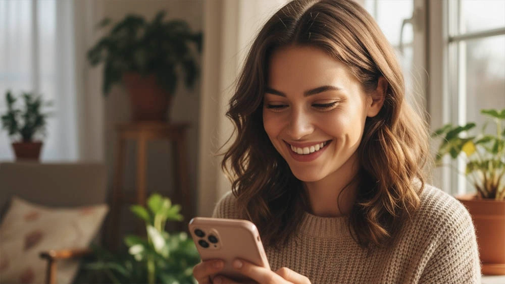 Her reaction to a compliment online