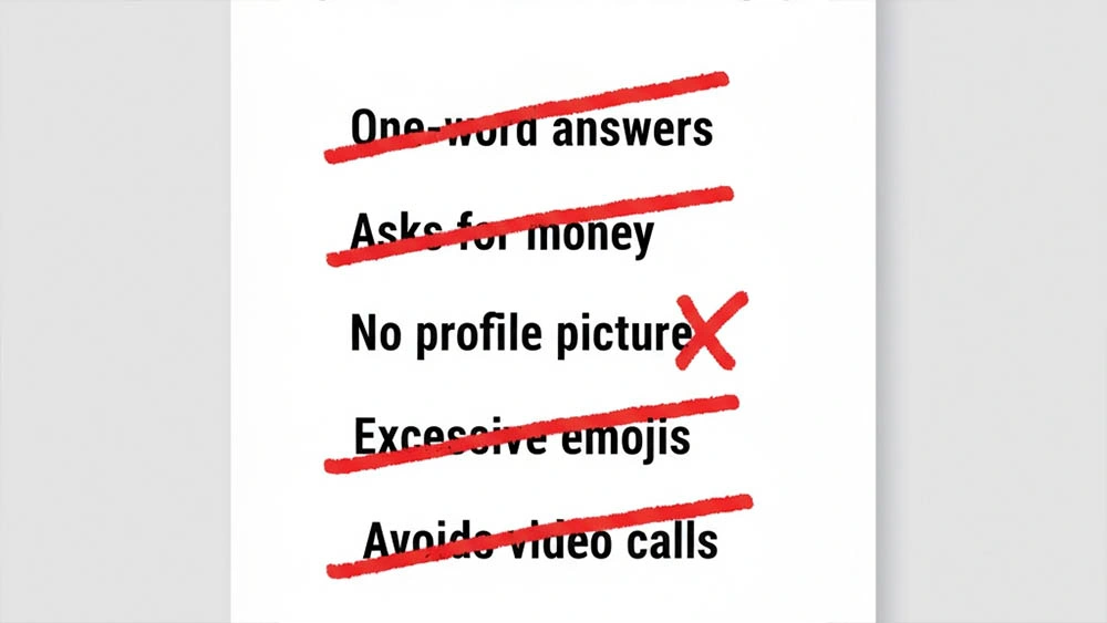 online chat red flags — checklist of bad chat habits