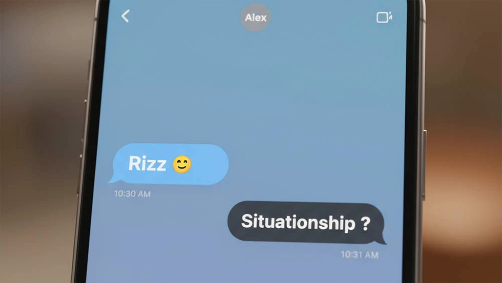 Examples of Rizz and Situationships slang usage in chats 2025