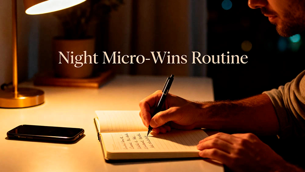 Night Micro-Wins Routine daily confidence journal micro wins