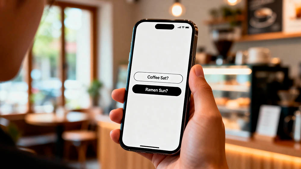 Two Options Invite two option text invite coffee or ramen
