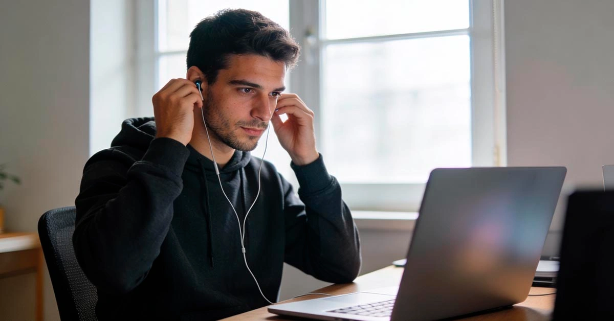 Laptop Mic Echo Fix Checklist laptop mic echo fix checklist on a video call setup