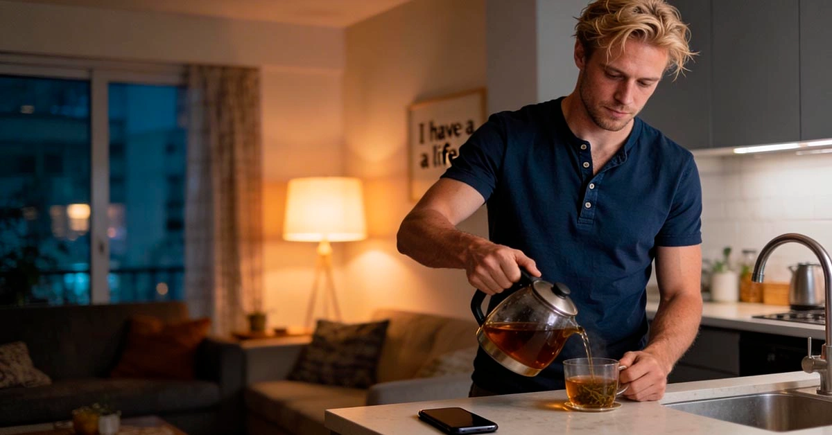 texting cadence for a new match: relaxed, confident texting at home